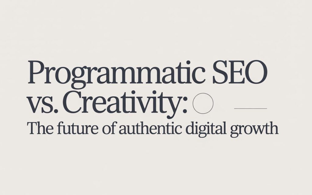 Programmatic SEO vs. Creativity: The Future of Authentic Digital Growth
